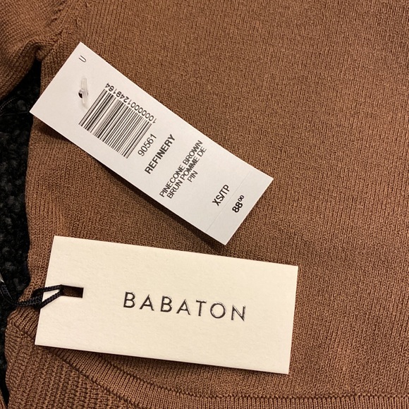 Aritzia Babaton Refinery Sculpt Knit Sweater in pine cone brown - Picture 5 of 6